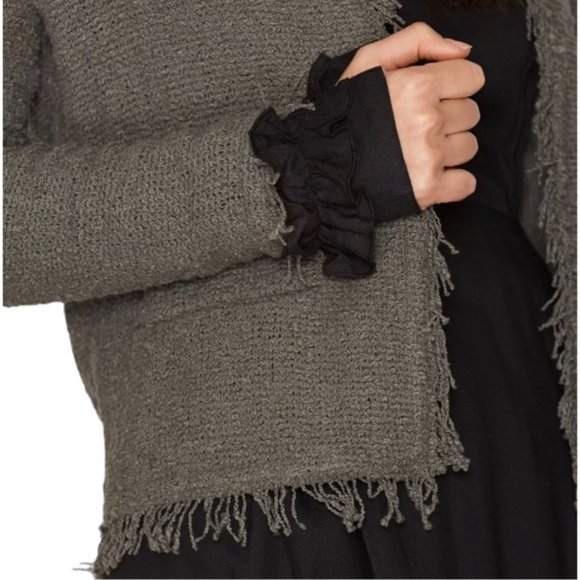 IRO Shavani Jacket EU 40 Gray Open Front Bouche - Picture 2 of 16